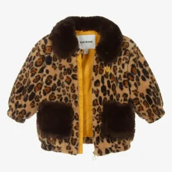 Brown Leopard Print Faux Fur Jacket