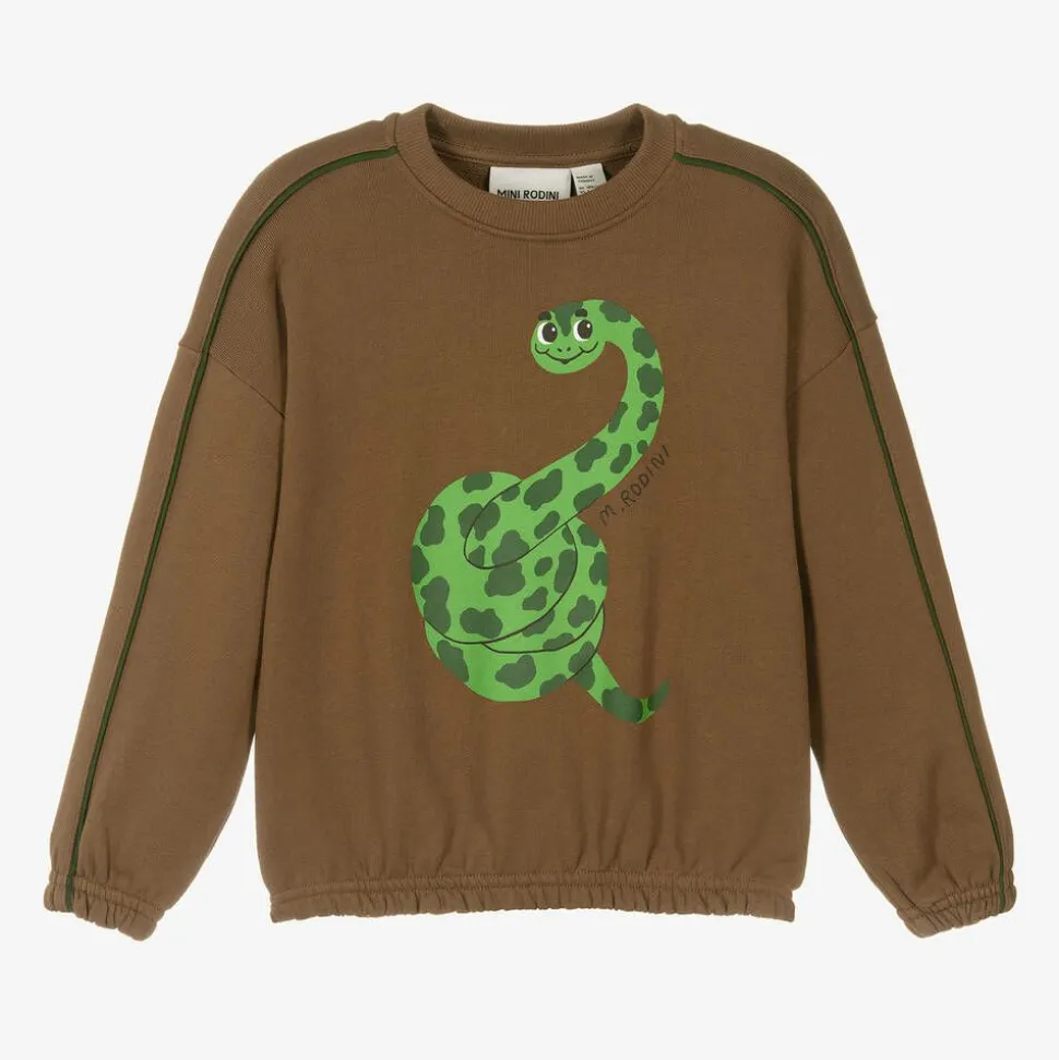 Brown Organic Cotton Snake Sweatshirt