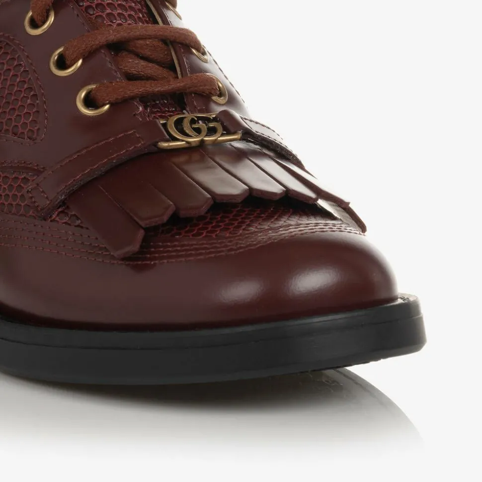 Burgundy Red Leather Shoes