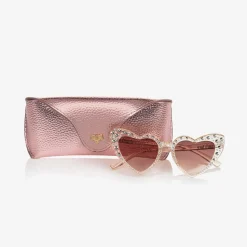 Clear Pink Heart Diamanté Sunglasses (UV400)