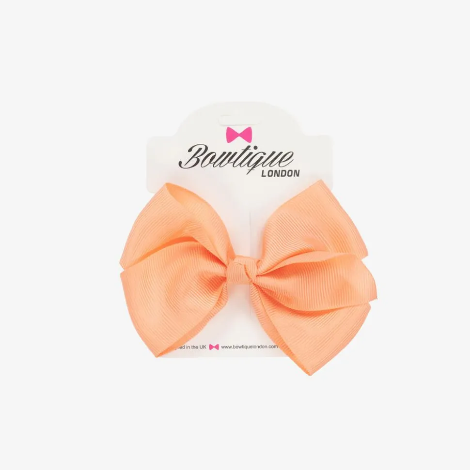 Coral Pink Bow Hair Clip (10cm)