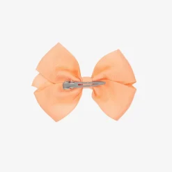 Coral Pink Bow Hair Clip (10cm)
