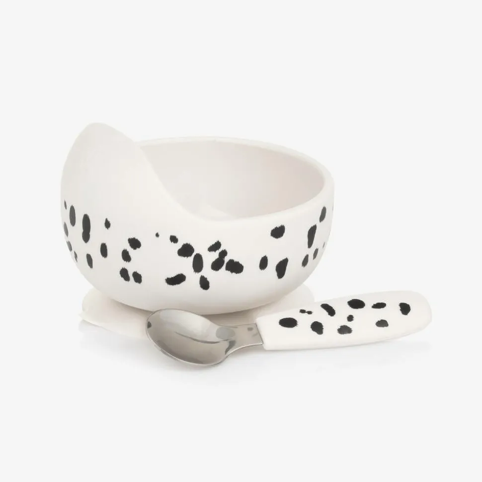 Dalmatian Print Feeding Bowl & Spoon Set