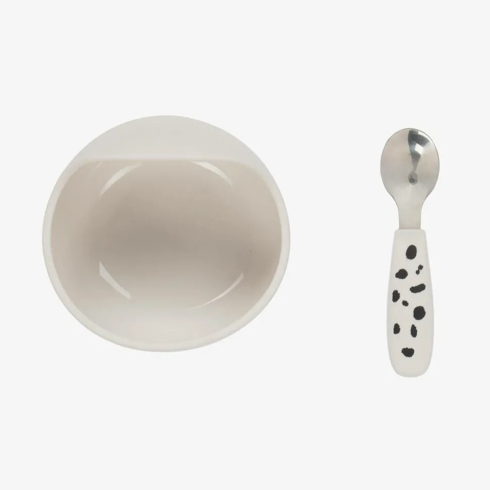 Dalmatian Print Feeding Bowl & Spoon Set