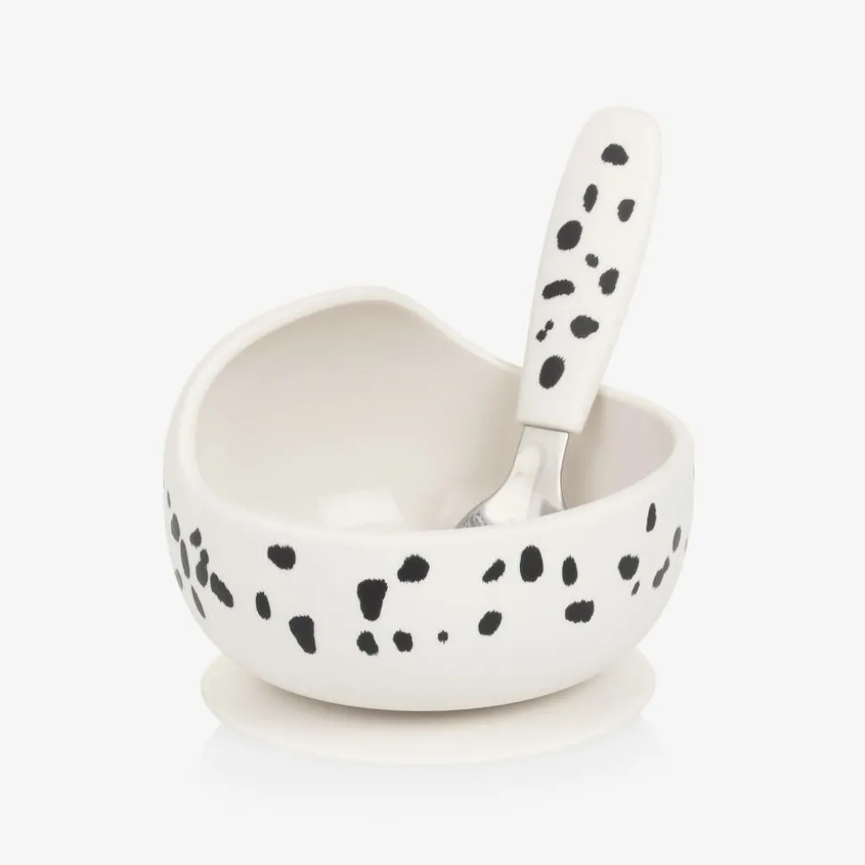 Dalmatian Print Feeding Bowl & Spoon Set