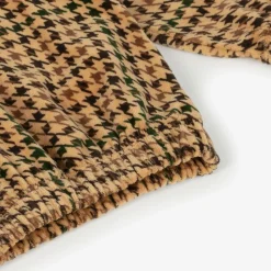 Dark Beige Houndstooth Velour Sweatshirt