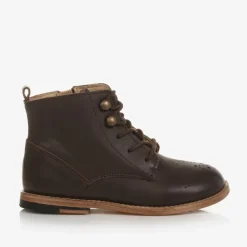 Dark Brown Brogue Ankle Boots