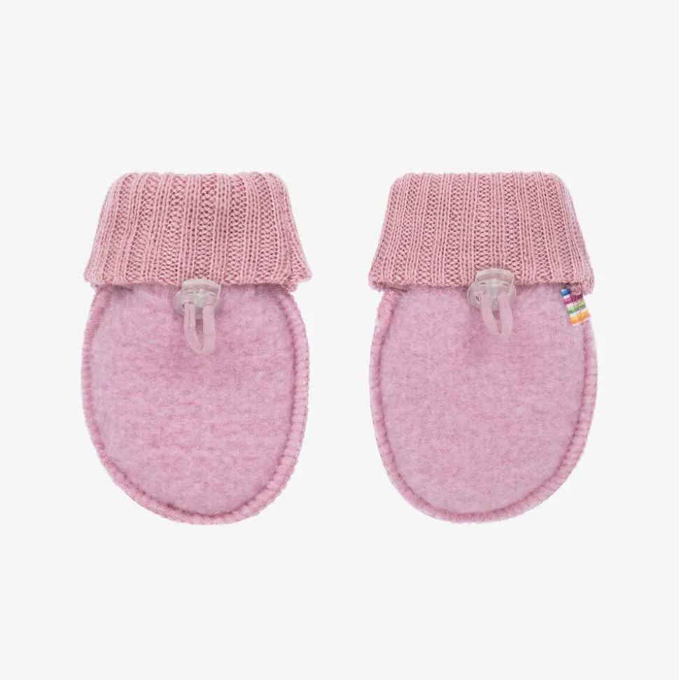 Dark Pink Merino Wool Mittens