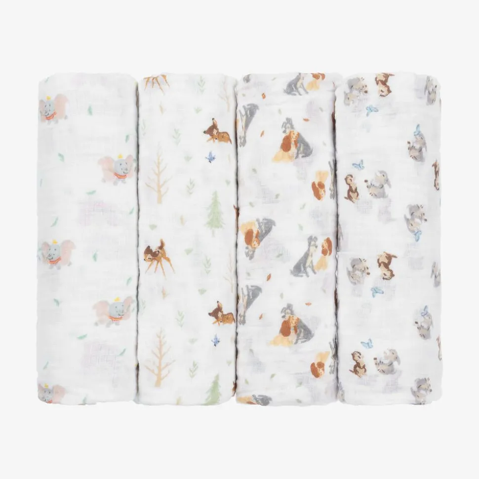 Disney White Muslin Swaddles (4 Pack)