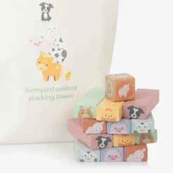 Farmyard Animals Tumbling Tower Game