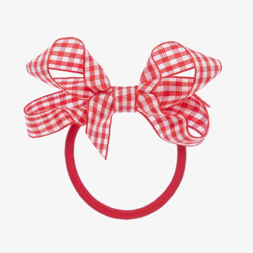 Gingham Bow Hair Elastic (7cm)