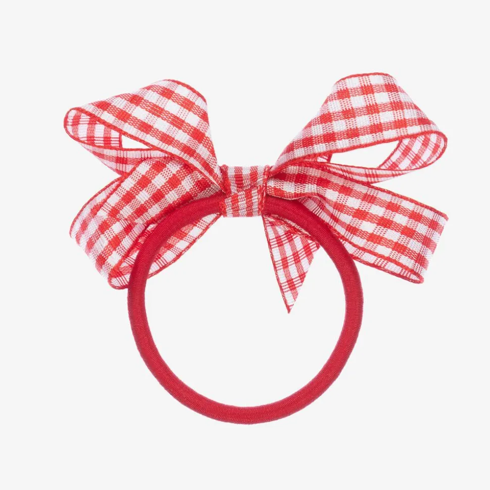 Gingham Bow Hair Elastic (7cm)