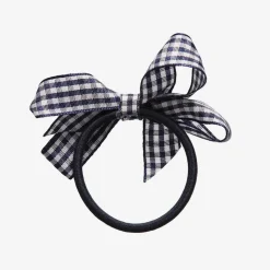 Gingham Bow Hair Elastic (7cm)