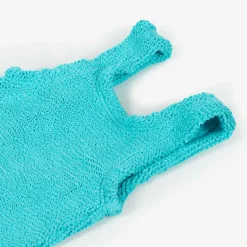 Girls Aqua Blue Crinkle Swimsuit