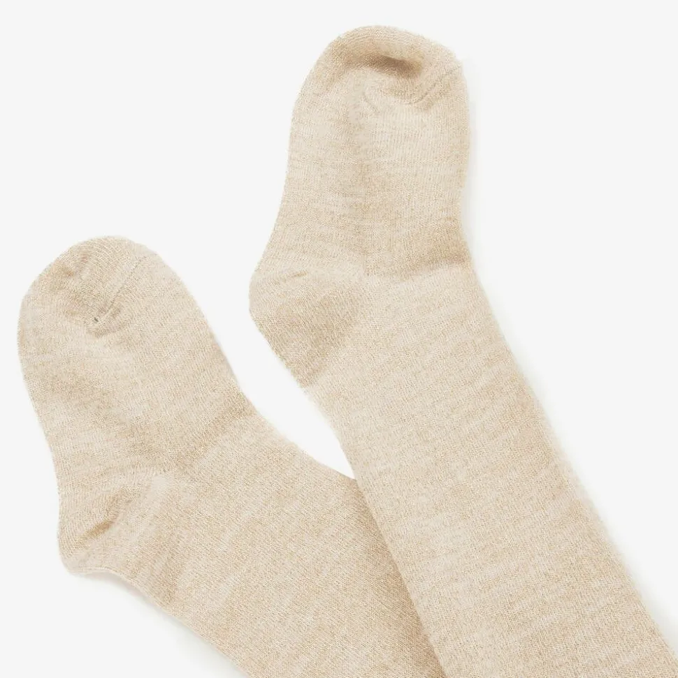 Girls Beige & Gold Cotton Tights