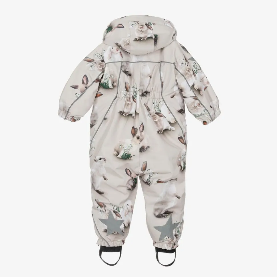 Girls Beige Bunny Rabbit Snowsuit