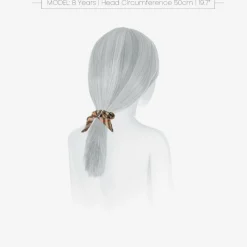 Girls Beige Check Hair Scrunchie (10cm)