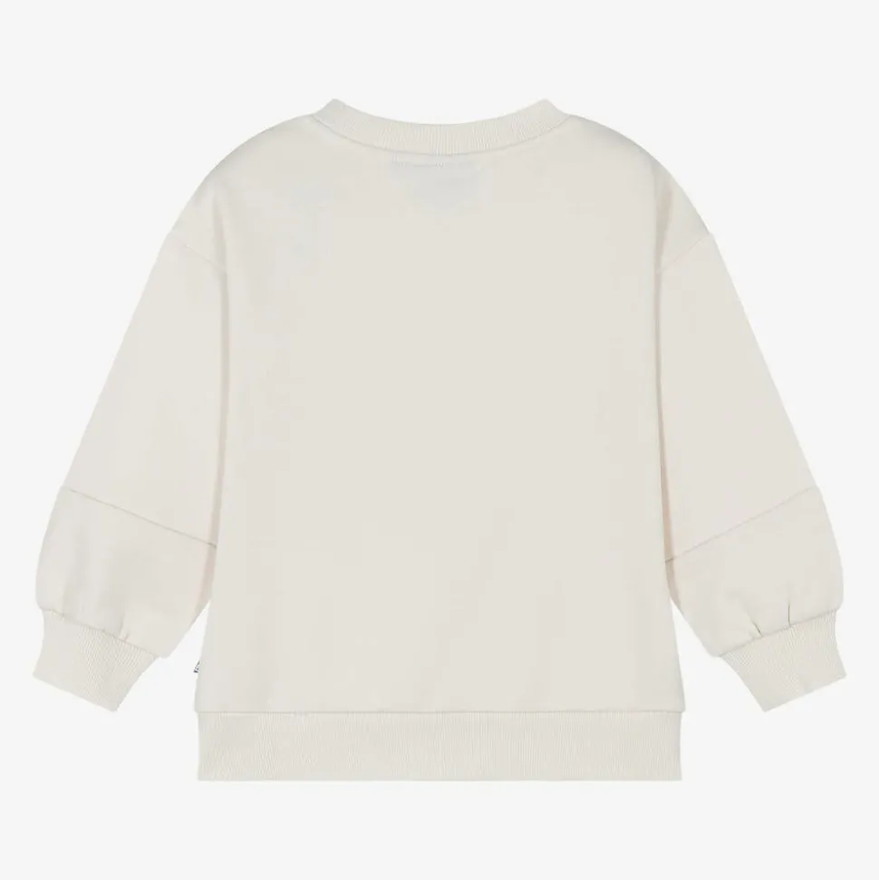 Girls Beige Cotton EA7 Logo Sweatshirt