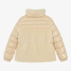 Girls Beige Down Padded Amabay Jacket