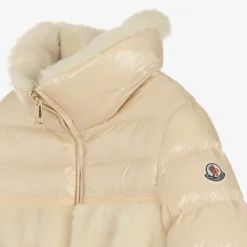 Girls Beige Down Padded Amabay Jacket