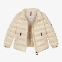 Girls Beige Down Padded Badyf Jacket