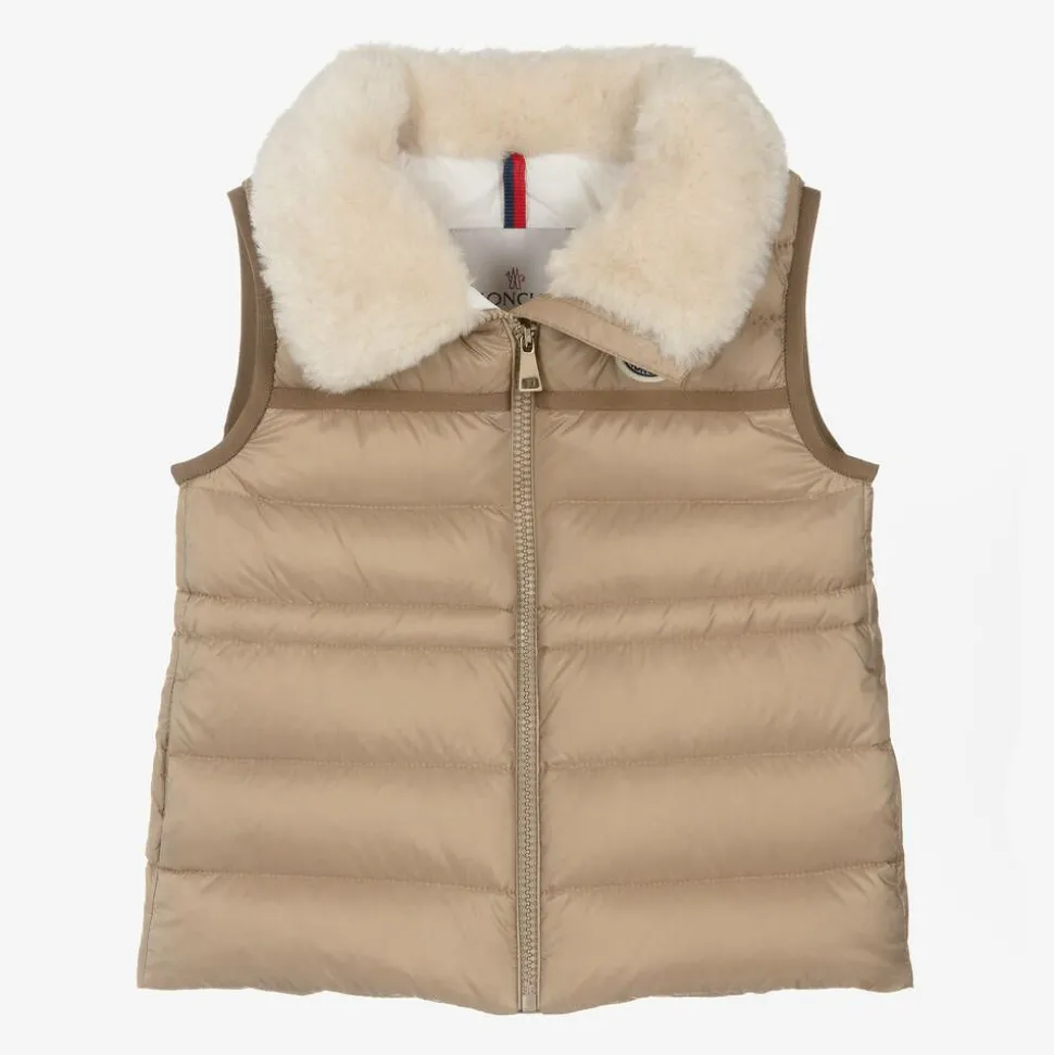 Girls Beige Down-Padded Elisheba Gilet