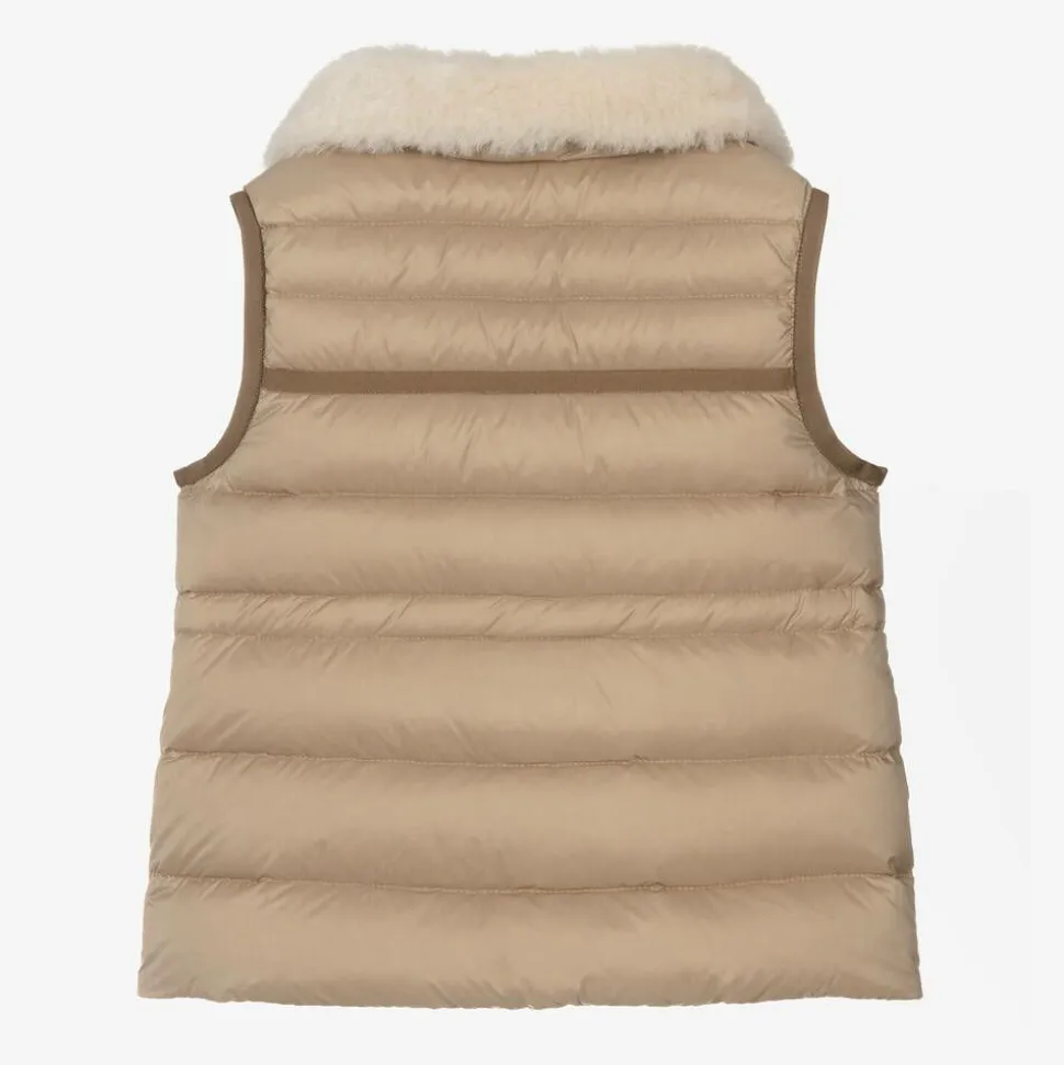 Girls Beige Down-Padded Elisheba Gilet