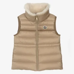 Girls Beige Down-Padded Elisheba Gilet