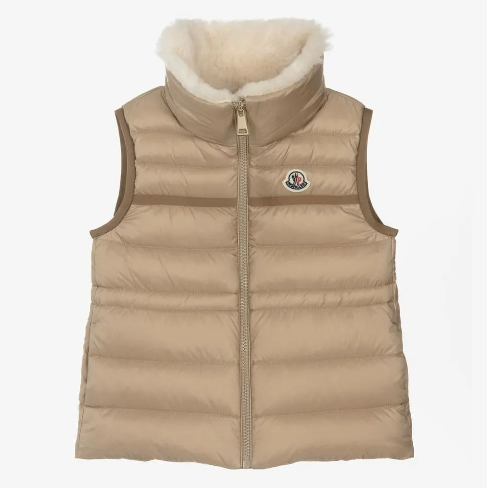 Girls Beige Down-Padded Elisheba Gilet