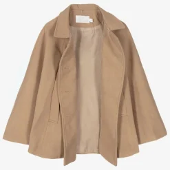 Girls Beige Felted Cape