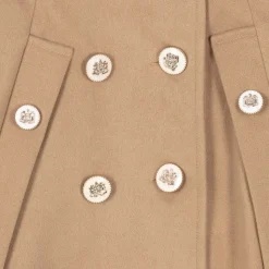 Girls Beige Felted Cape