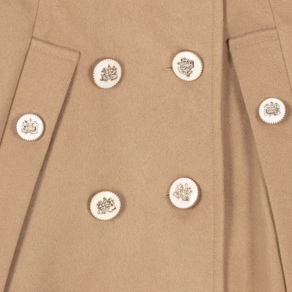 Girls Beige Felted Cape