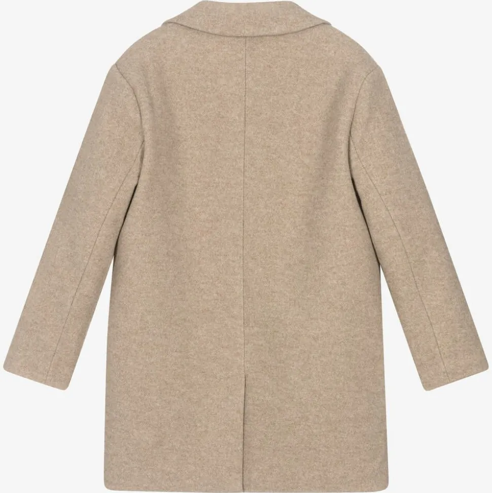 Girls Beige Felted Coat