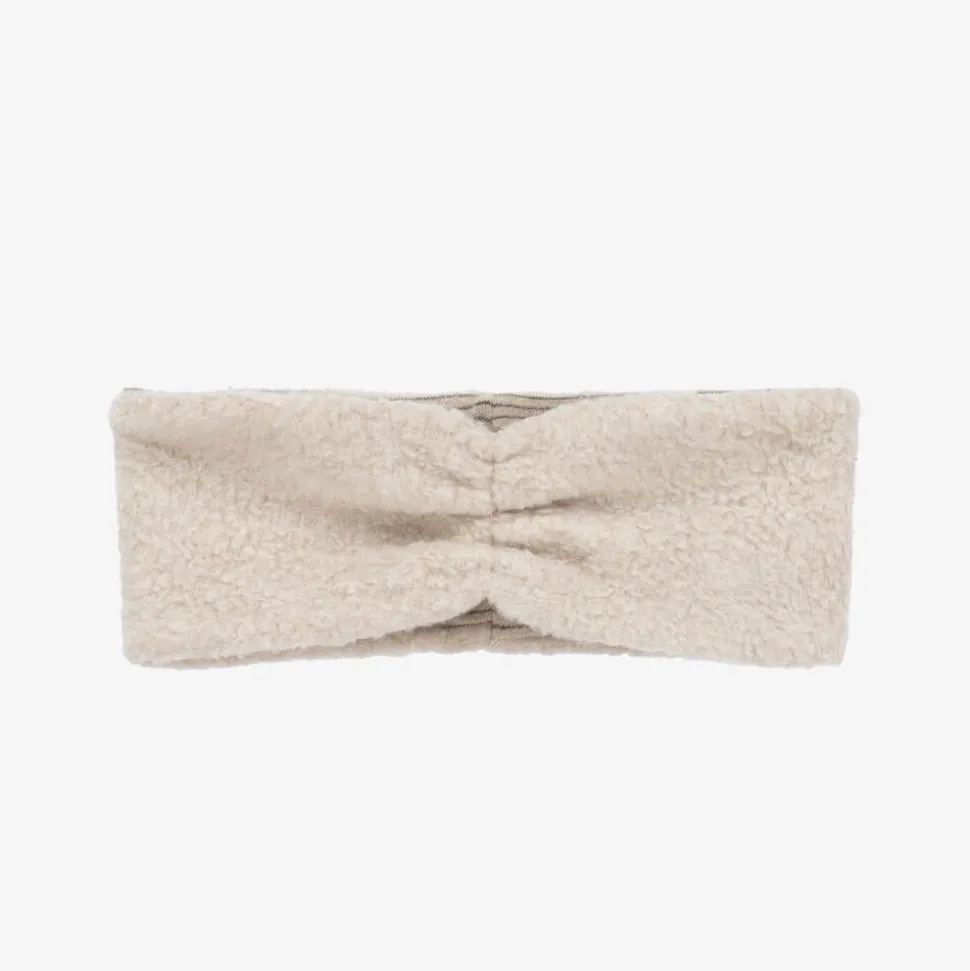 Girls Beige Fleece Headband