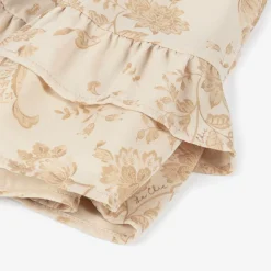 Girls Beige Floral Crêpe Chiffon Skirt