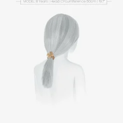 Girls Beige Flower Hair Elastic (4cm)