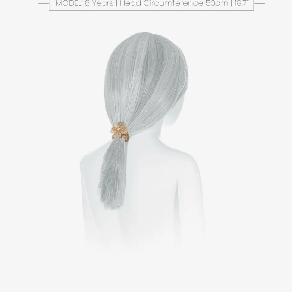 Girls Beige Flower Hair Elastic (4cm)