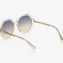 Girls Beige Hexagonal Sunglasses