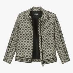 Girls Beige KL Monogram Jacket