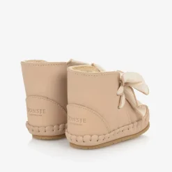 Girls Beige Leather Pre Walkers