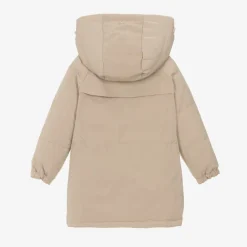 Girls Beige Padded Coat