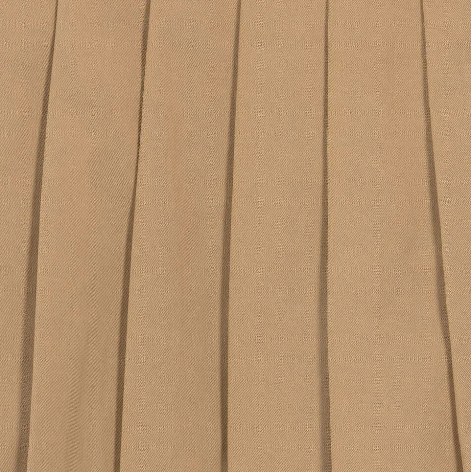 Girls Beige Pleated Twill Skirt