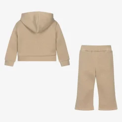 Girls Beige Sparkle Star Tracksuit