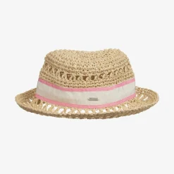 Girls Beige Straw Hat