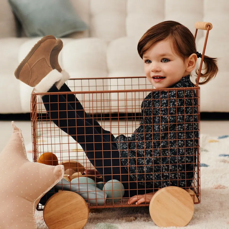 Girls Beige Suede Leather Boots