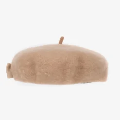 Girls Beige Wool Beret