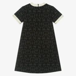 Girls Black & Gold Cotton Dress