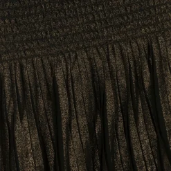 Girls Black & Gold Pleated Dress