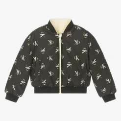 Girls Black & Ivory Fleece Reversible Jacket