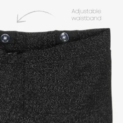 Girls Black & Silver Shimmer Trousers